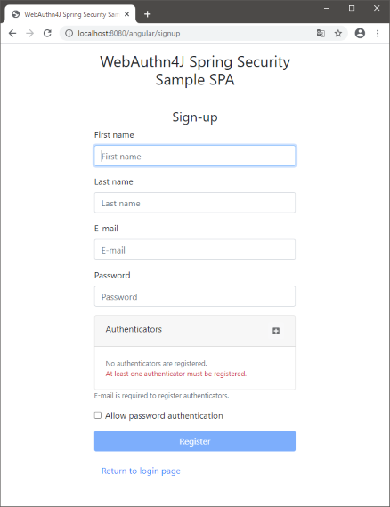 signup view